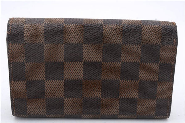 Auth Louis Vuitton Damier Porte Monnaie Billets Tresor Wallet N61730 LV 5592D
