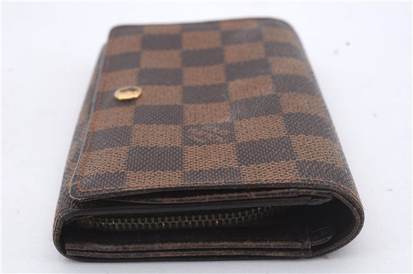 Auth Louis Vuitton Damier Porte Monnaie Billets Tresor Wallet N61730 LV 5592D