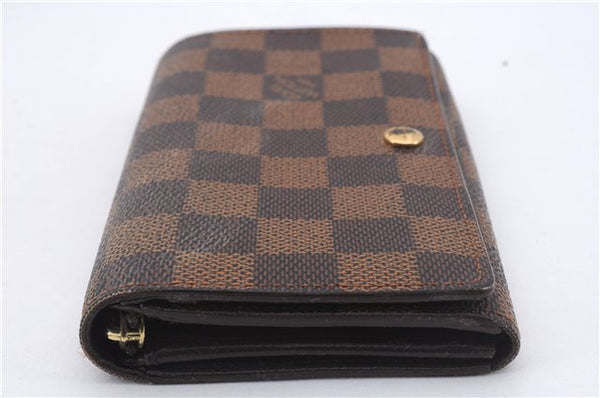Auth Louis Vuitton Damier Porte Monnaie Billets Tresor Wallet N61730 LV 5592D