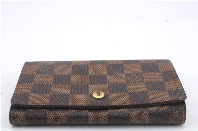 Auth Louis Vuitton Damier Porte Monnaie Billets Tresor Wallet N61730 LV 5592D