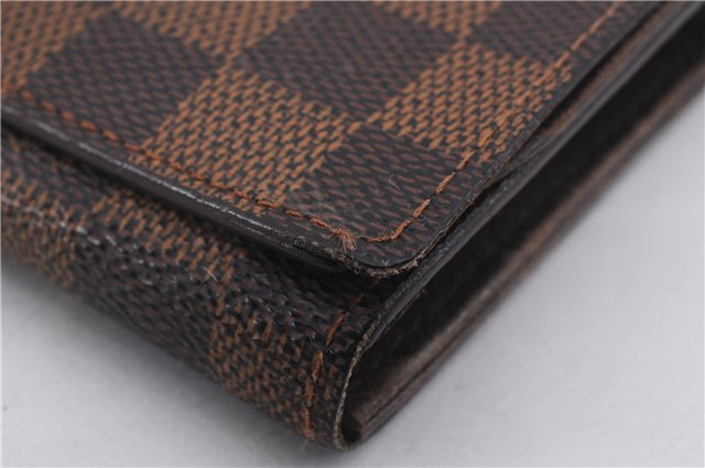 Auth Louis Vuitton Damier Porte Monnaie Billets Tresor Wallet N61730 LV 5592D