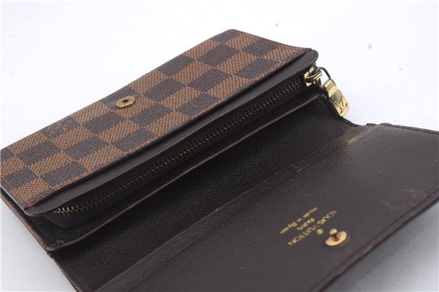 Auth Louis Vuitton Damier Porte Monnaie Billets Tresor Wallet N61730 LV 5592D