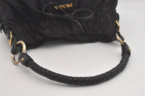 Authentic PRADA Nylon Tessuto Leather Shoulder Hand Bag Purse Black 5593I