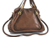 Authentic Chloe Paraty 2Way Shoulder Hand Bag Leather Brown 5595B