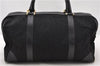 Authentic CELINE C Macadam Pattern Boston Hand Bag Canvas Leather Black 5595C