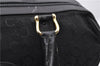 Authentic CELINE C Macadam Pattern Boston Hand Bag Canvas Leather Black 5595C