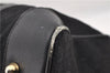 Authentic CELINE C Macadam Pattern Boston Hand Bag Canvas Leather Black 5595C