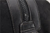 Authentic CELINE C Macadam Pattern Boston Hand Bag Canvas Leather Black 5595C