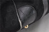 Authentic CELINE C Macadam Pattern Boston Hand Bag Canvas Leather Black 5595C