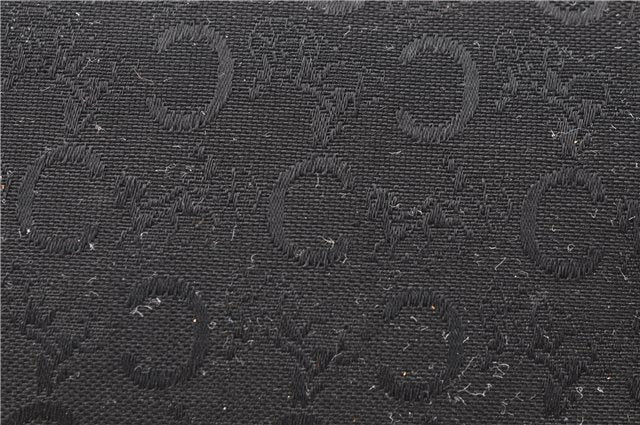 Authentic CELINE C Macadam Pattern Boston Hand Bag Canvas Leather Black 5595C
