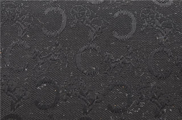 Authentic CELINE C Macadam Pattern Boston Hand Bag Canvas Leather Black 5595C