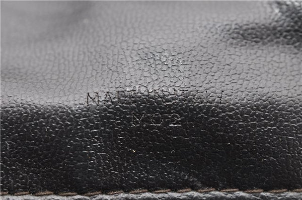 Authentic CELINE C Macadam Pattern Boston Hand Bag Canvas Leather Black 5595C