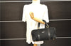 Authentic CELINE C Macadam Pattern Boston Hand Bag Canvas Leather Black 5595C