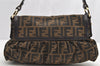 Authentic FENDI Zucca Chef Bag Shoulder Bag Canvas Leather Brown Junk 5595I