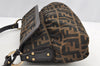 Authentic FENDI Zucca Chef Bag Shoulder Bag Canvas Leather Brown Junk 5595I