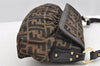Authentic FENDI Zucca Chef Bag Shoulder Bag Canvas Leather Brown Junk 5595I