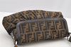 Authentic FENDI Zucca Chef Bag Shoulder Bag Canvas Leather Brown Junk 5595I