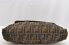 Authentic FENDI Zucca Chef Bag Shoulder Bag Canvas Leather Brown Junk 5595I