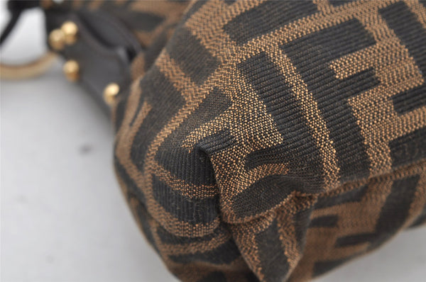 Authentic FENDI Zucca Chef Bag Shoulder Bag Canvas Leather Brown Junk 5595I