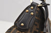 Authentic FENDI Zucca Chef Bag Shoulder Bag Canvas Leather Brown Junk 5595I