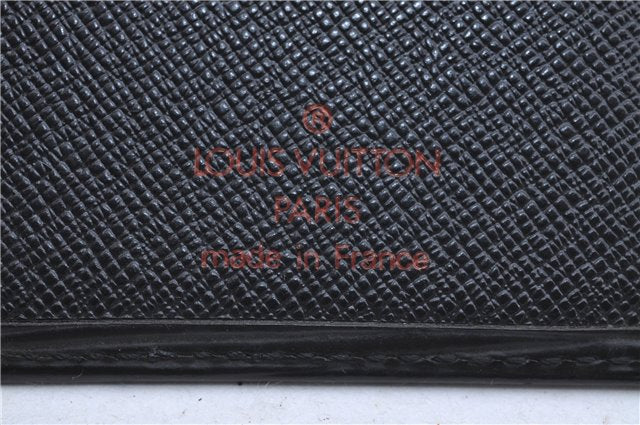 Authentic Louis Vuitton Epi Porte Cartes Credit Yen Wallet Black M63212 LV 5596D