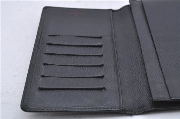 Authentic Louis Vuitton Epi Porte Cartes Credit Yen Wallet Black M63212 LV 5596D