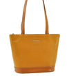 Authentic Burberrys Vintage Leather Shoulder Tote Bag Yellow 5598I