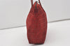 Authentic FENDI Zucchino Shoulder Tote Bag Purse Canvas Leather Red 5599I