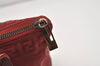 Authentic FENDI Zucchino Shoulder Tote Bag Purse Canvas Leather Red 5599I
