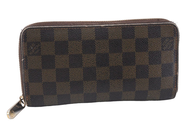 Authentic Louis Vuitton Damier Zippy Wallet Long Purse N60015 LV 5601D