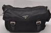 Authentic PRADA Nylon Tessuto Leather Shoulder Cross Body Bag Black 5601I