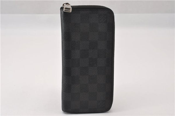 Authentic Louis Vuitton Damier Graphite Zippy Wallet Vertical N63095 LV 5602F