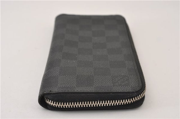 Authentic Louis Vuitton Damier Graphite Zippy Wallet Vertical N63095 LV 5602F