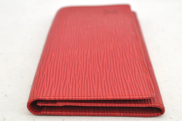 Authentic Louis Vuitton Epi Porte Yen 3 Cartes Credit Wallet Red M63537 LV 5602I