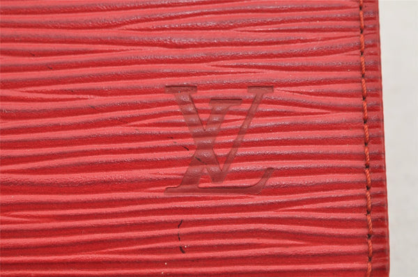 Authentic Louis Vuitton Epi Porte Yen 3 Cartes Credit Wallet Red M63537 LV 5602I