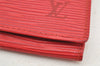 Authentic Louis Vuitton Epi Porte Yen 3 Cartes Credit Wallet Red M63537 LV 5602I