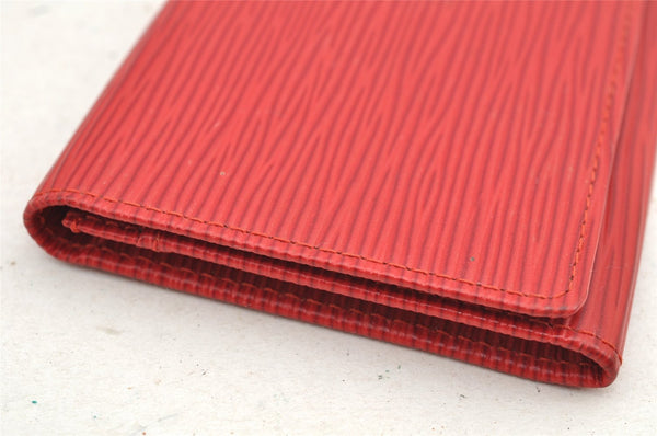 Authentic Louis Vuitton Epi Porte Yen 3 Cartes Credit Wallet Red M63537 LV 5602I