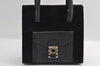 Authentic FENDI Vintage 2Way Shoulder Hand Bag Purse Velour Leather Black 5604I