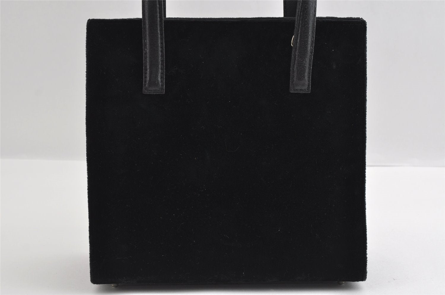 Authentic FENDI Vintage 2Way Shoulder Hand Bag Purse Velour Leather Black 5604I