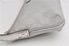 Authentic GUCCI Hand Bag Pouch Purse GG Canvas Leather 190393 Silver 5605F