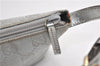 Authentic GUCCI Hand Bag Pouch Purse GG Canvas Leather 190393 Silver 5605F