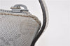 Authentic GUCCI Hand Bag Pouch Purse GG Canvas Leather 190393 Silver 5605F