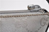 Authentic GUCCI Hand Bag Pouch Purse GG Canvas Leather 190393 Silver 5605F