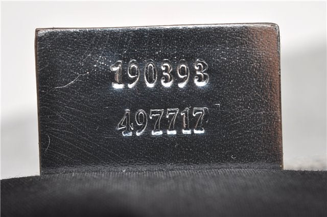Authentic GUCCI Hand Bag Pouch Purse GG Canvas Leather 190393 Silver 5605F