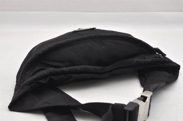 Authentic PRADA Vintage Nylon Tessuto Waist Body Bag Purse Black 5606I