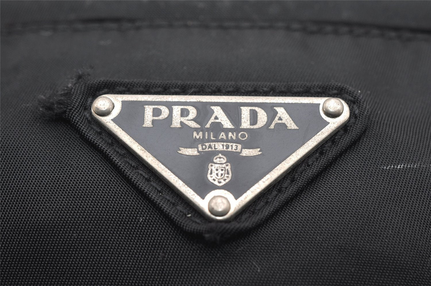 Authentic PRADA Vintage Nylon Tessuto Waist Body Bag Purse Black 5606I