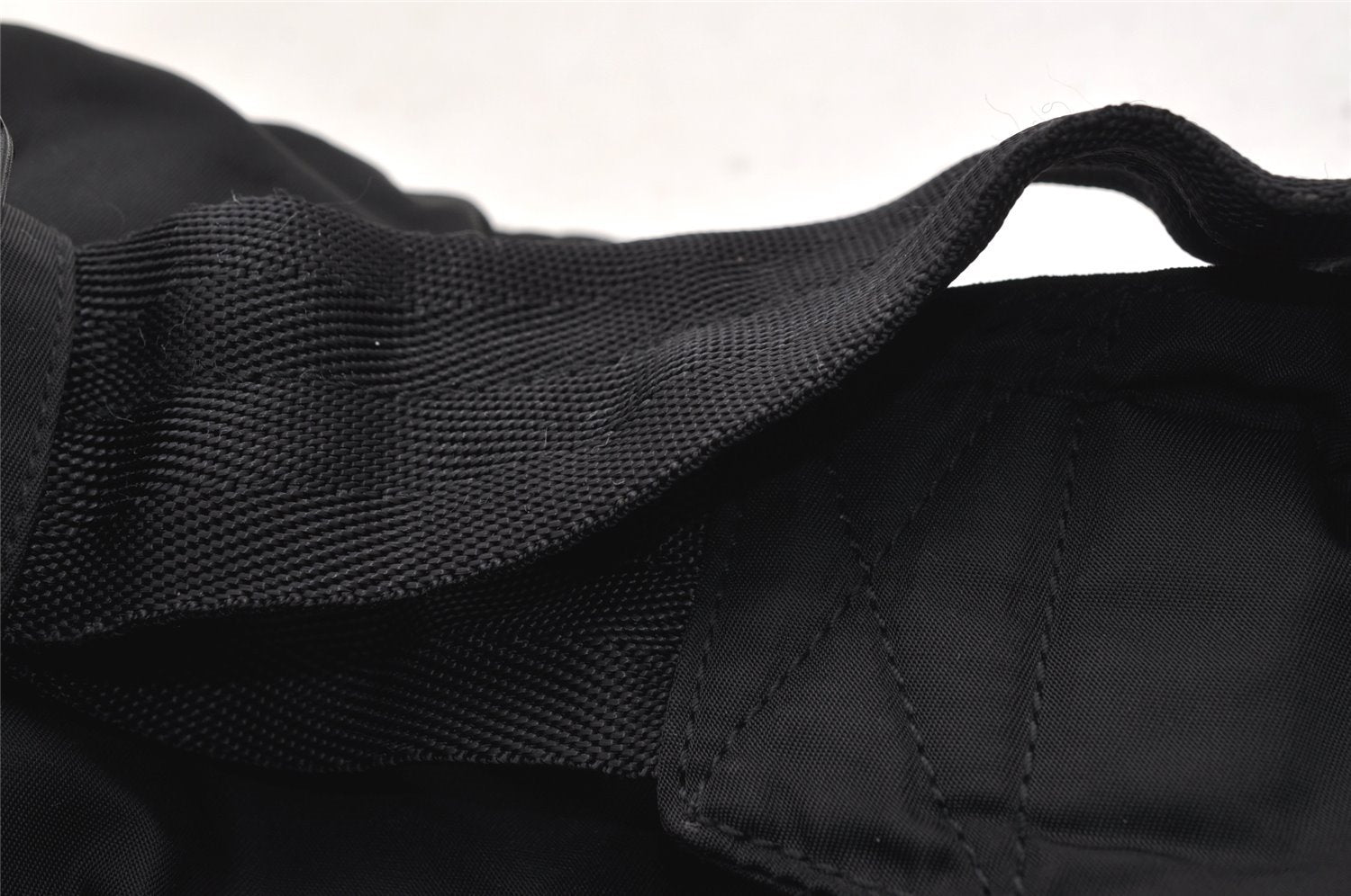 Authentic PRADA Vintage Nylon Tessuto Waist Body Bag Purse Black 5606I