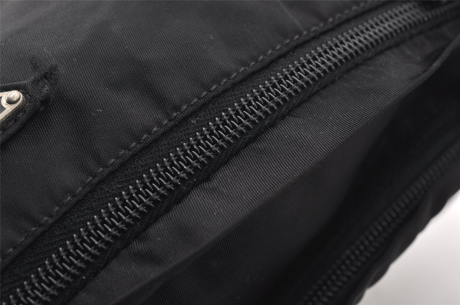 Authentic PRADA Vintage Nylon Tessuto Waist Body Bag Purse Black 5606I