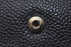 Authentic CHANEL Caviar Skin Vintage CC Logo Trifold Wallet Purse Black 5607I