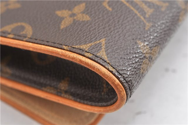 Authentic Louis Vuitton Monogram Pochette Twin GM Shoulder Bag M51852 LV 5609F